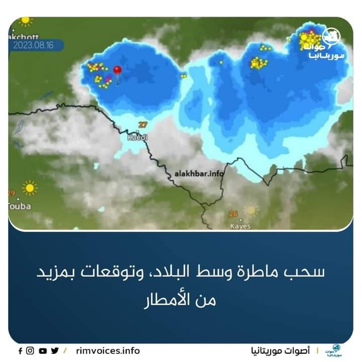 سحب ماطرة وسط البلاد وتوقعات بمزيد من الامطار