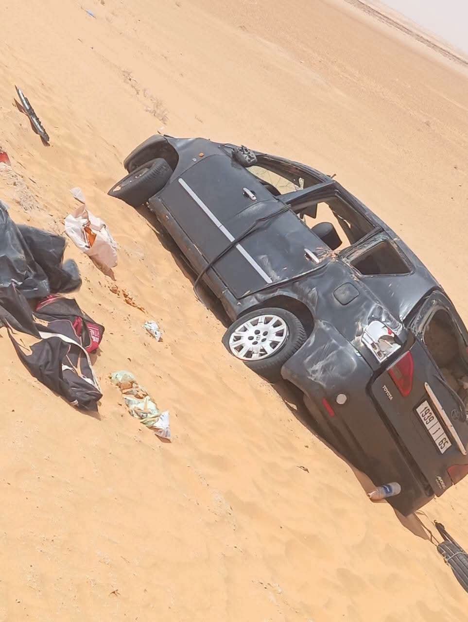 إصابة 4 أشخاص في انقلاب سيارة على طريق نواكشوط – نواذيبو